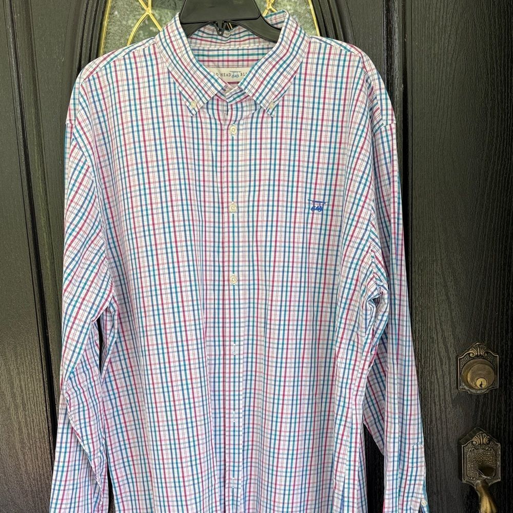 Bald Head & Blues Men's Blue, Blue Green & Pink Checkered 100% Cotton Shirt - XL